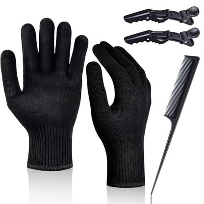 IKOCO Heat Proof Medium Glove Mitts for Hair Styling - 2 Pcs for Flat Iron, Curling Wand, and Hot-Air Brushes