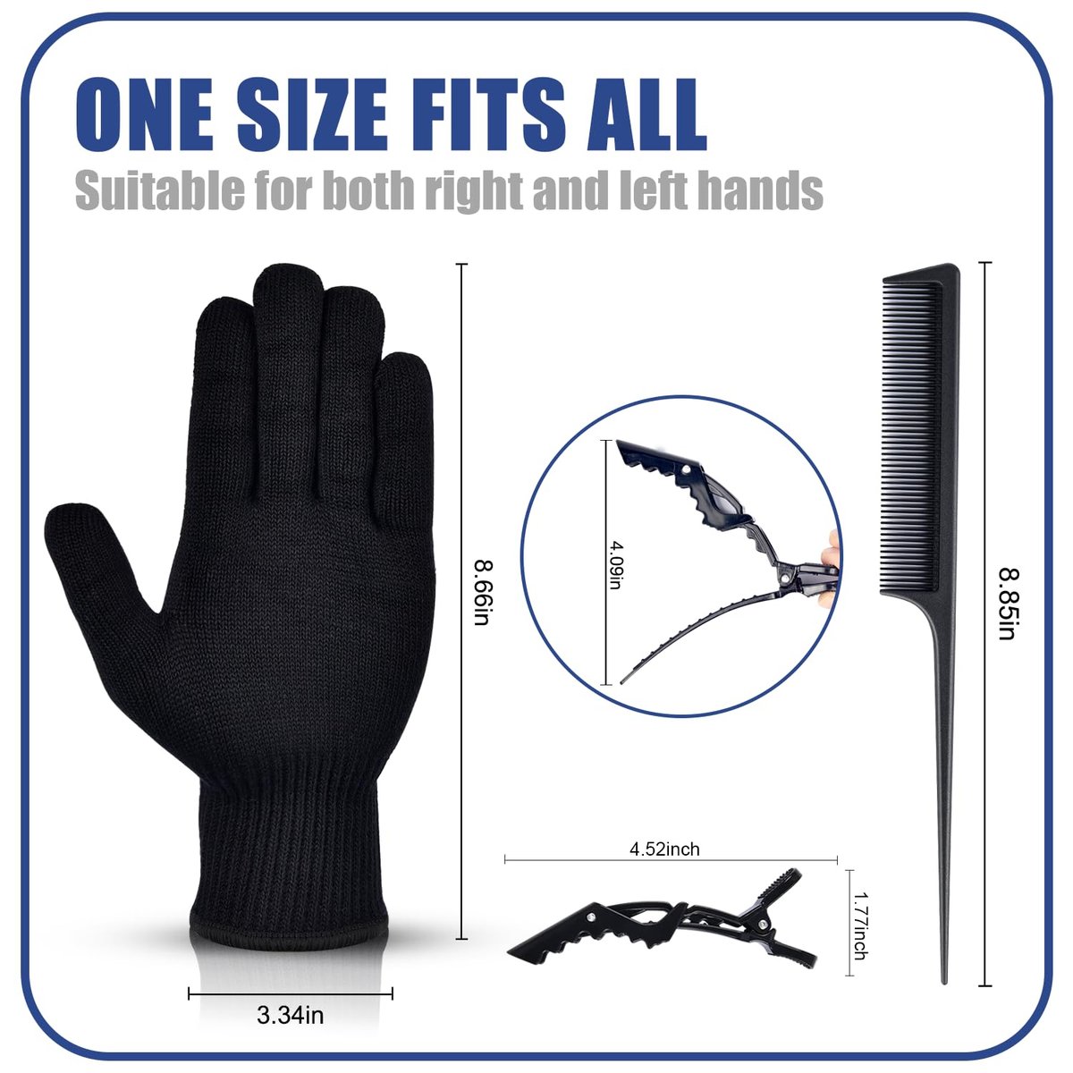 IKOCO Heat Proof Medium Glove Mitts for Hair Styling - 2 Pcs for Flat Iron, Curling Wand, and Hot-Air Brushes - görsel 3