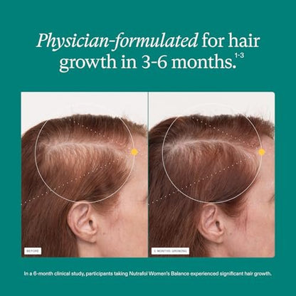 Nutrafol Women's Balance Hair Growth Supplements for Ages 45+ - Dermatologist Recommended, Clinically Proven for Thicker Hair & Scalp Coverage - 2 Month Supply (Pack of 2) Avelisse