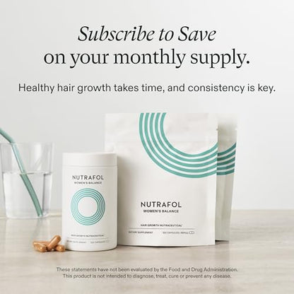 Nutrafol Women's Balance Hair Growth Supplements for Ages 45+ - Dermatologist Recommended, Clinically Proven for Thicker Hair & Scalp Coverage - 2 Month Supply (Pack of 2) Avelisse