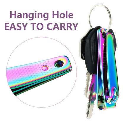 Honoson 6-Piece Rainbow Nail Clippers Set - Stainless Steel Toenail Clippers, Portable Sturdy Nail Cutter for Women Men
