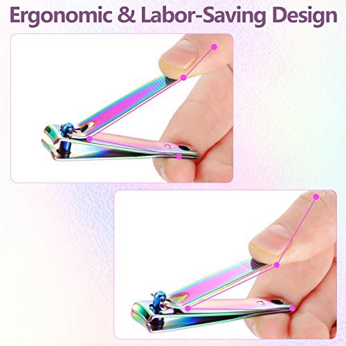 Honoson 6-Piece Rainbow Nail Clippers Set - Stainless Steel Toenail Clippers, Portable Sturdy Nail Cutter for Women Men - görsel 10