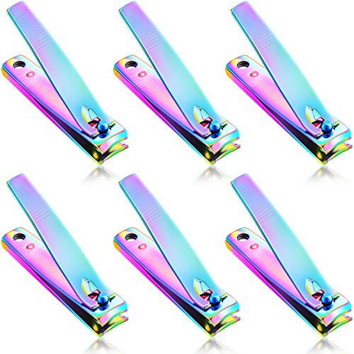 Honoson 6-Piece Rainbow Nail Clippers Set - Stainless Steel Toenail Clippers, Portable Sturdy Nail Cutter for Women Men - görsel 2