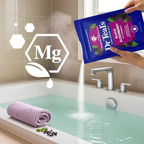 Dr Teal's Epsom Salt Magnesium Soak with Black Elderberry and Vitamin D, 3 lbs - görsel 10