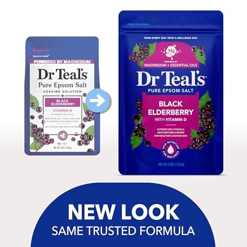 Dr Teal's Epsom Salt Magnesium Soak with Black Elderberry and Vitamin D, 3 lbs - görsel 6