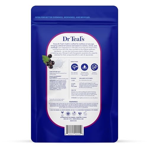 Dr Teal's Epsom Salt Magnesium Soak with Black Elderberry and Vitamin D, 3 lbs - görsel 4
