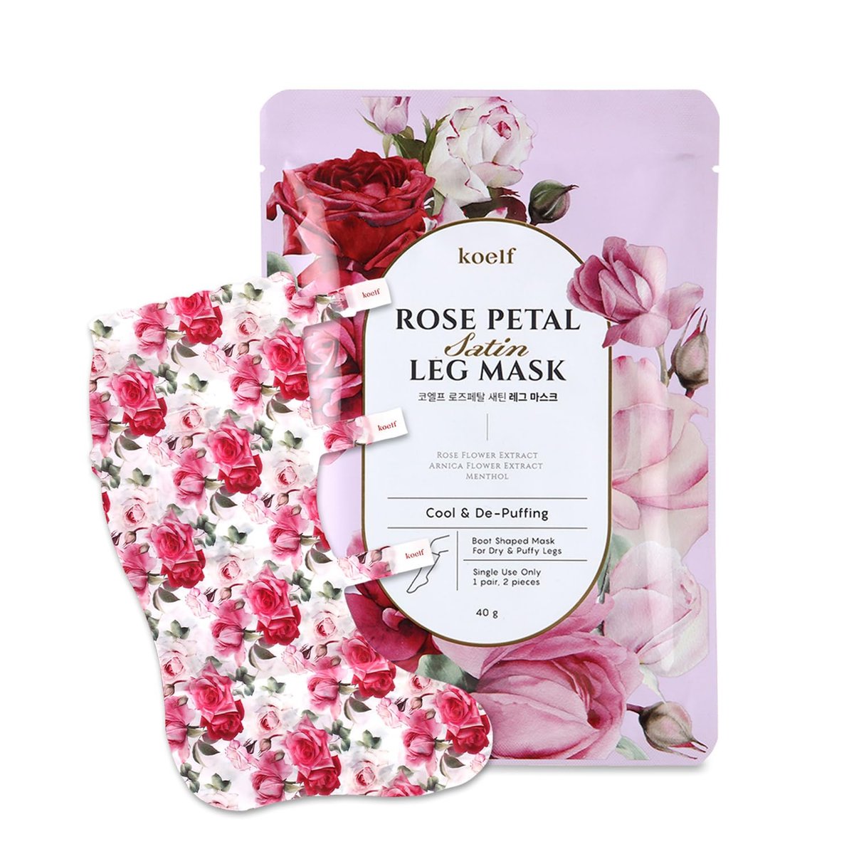 Petitfee Koelf Rose Petal Satin Leg Mask – Cooling & Depuffing Leg Socks for Tired, Puffy Legs - görsel 1