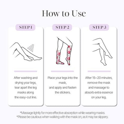 Petitfee Koelf Rose Petal Satin Leg Mask – Cooling & Depuffing Leg Socks for Tired, Puffy Legs