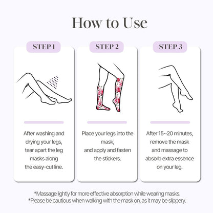 Petitfee Koelf Rose Petal Satin Leg Mask – Cooling & Depuffing Leg Socks for Tired, Puffy Legs