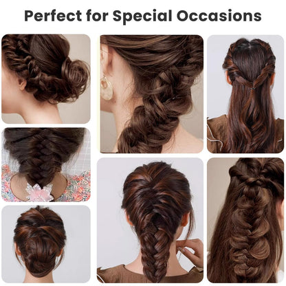 6-Pack 7.6-Inch Black Plastic Fishbone Wave Hair Braid Tool - French Braiding Tool for DIY Hairstyles