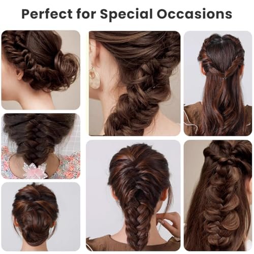 6-Pack 7.6-Inch Black Plastic Fishbone Wave Hair Braid Tool - French Braiding Tool for DIY Hairstyles - görsel 8
