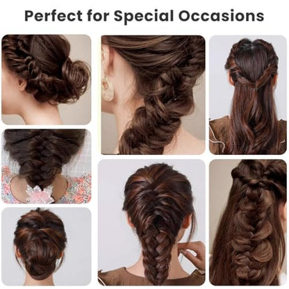 6-Pack 7.6-Inch Black Plastic Fishbone Wave Hair Braid Tool - French Braiding Tool for DIY Hairstyles