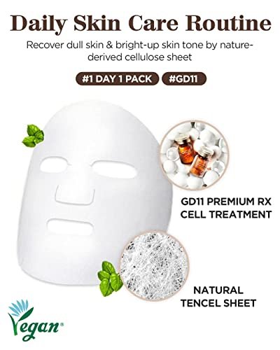 GD11 Premium RX Treatment Mask - Anti-Aging Facial Sheet Mask with Stem Cell Extract, Soothing & Moisturizing, Barrier-Strengthening & Skin Elasticity Care, Hypoallergenic Tencel Sheet, 6 Sheets - görsel 12