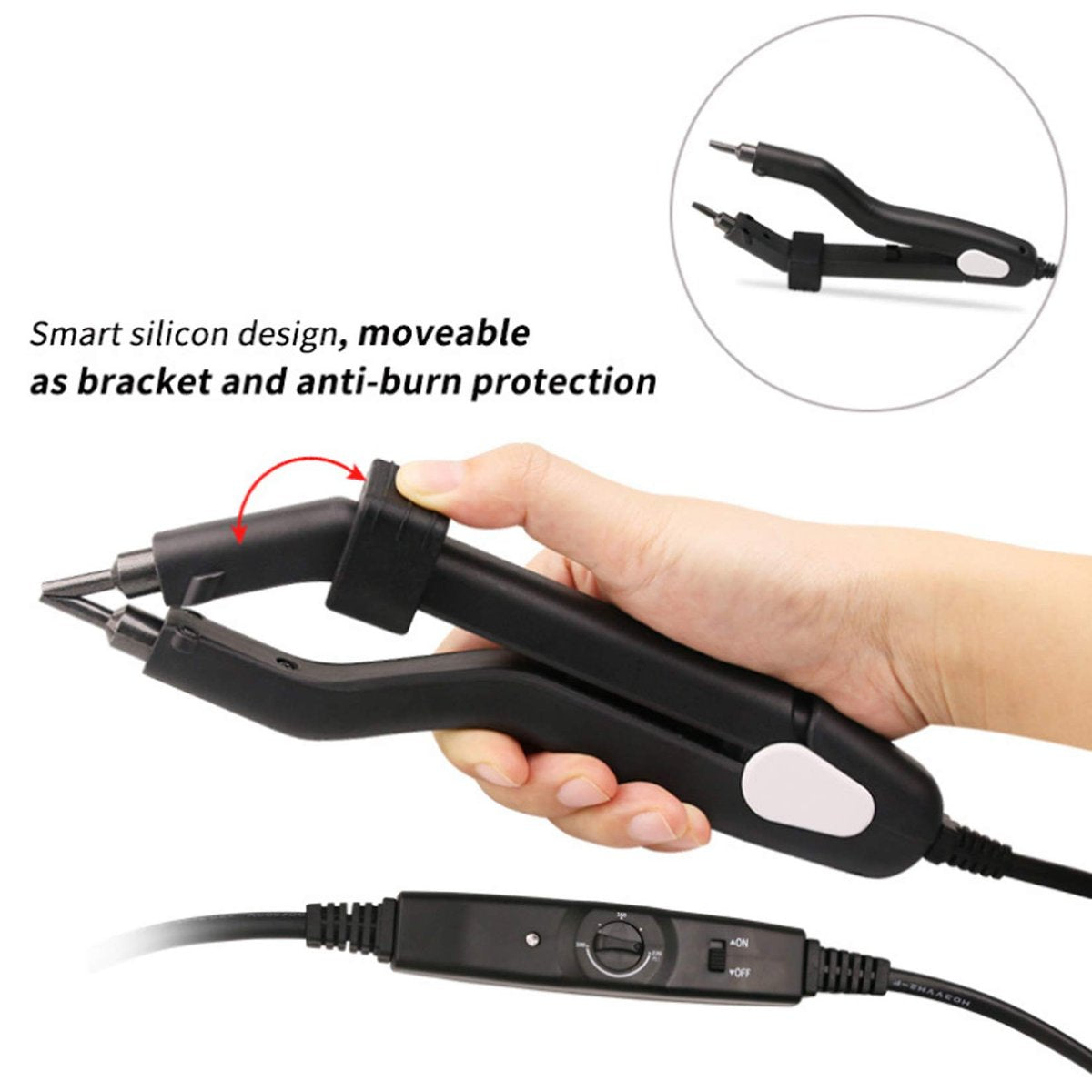 Fiunkes Heat Hair Connector - Adjustable Temperature Fusion Hair Extension Iron for Keratin Bonding Avelisse
