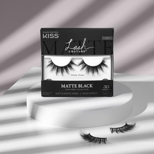 KISS Matte Black False Eyelashes - Matte Sheer, 16mm, Reusable Lash Clusters - görsel 10