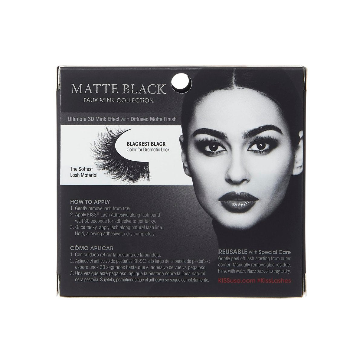 KISS Matte Black False Eyelashes - Matte Sheer, 16mm, Reusable Lash Clusters - görsel 15