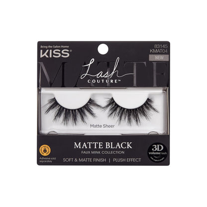 KISS Matte Black False Eyelashes - Matte Sheer, 16mm, Reusable Lash Clusters