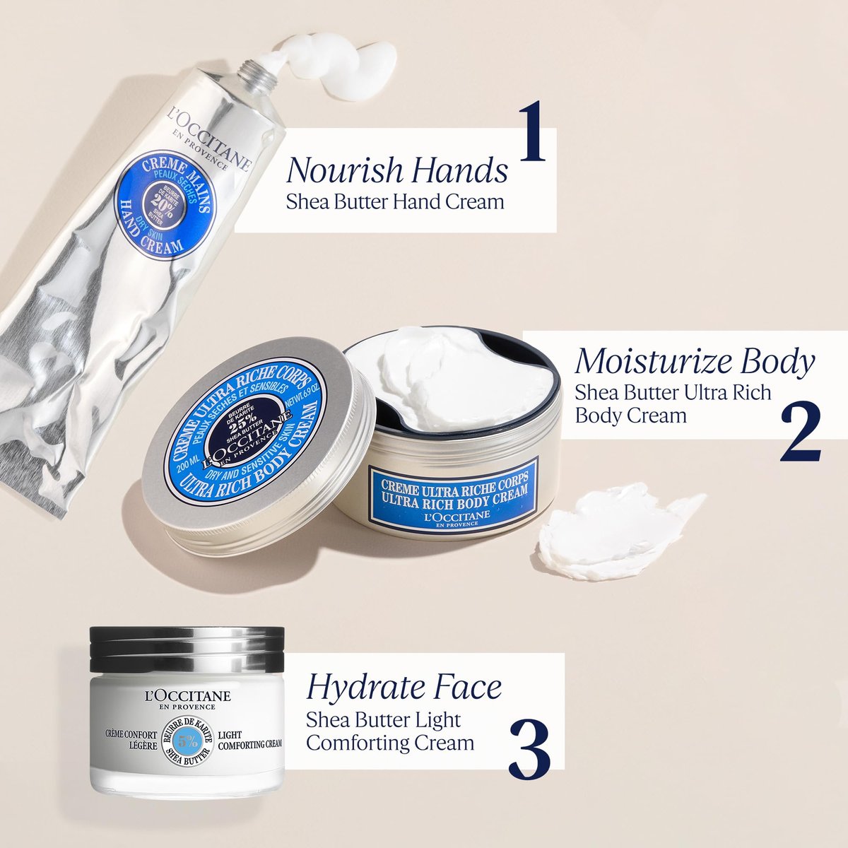 L'OCCITANE 5% Organic Shea Butter Lightweight Comforting Face Cream - Moisturizes, Hydrates & Soothes Sensitive Skin - Non-Comedogenic Vegan Skincare (1 Fl Oz) Avelisse
