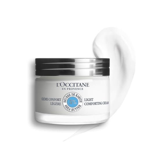 L'OCCITANE 5% Organic Shea Butter Lightweight Comforting Face Cream - Moisturizes, Hydrates & Soothes Sensitive Skin - Non-Comedogenic Vegan Skincare (1 Fl Oz) Avelisse