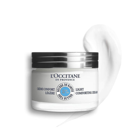 L'OCCITANE 5% Organic Shea Butter Lightweight Comforting Face Cream - Moisturizes, Hydrates & Soothes Sensitive Skin - Non-Comedogenic Vegan Skincare (1 Fl Oz) Avelisse