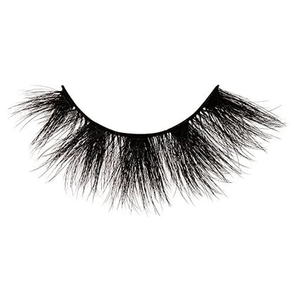 KISS Lash Couture Matte Black Faux Mink False Eyelashes - 14mm 3D Volume, Soft Matte Finish - Style 'Matte Silk' - 1 Pair
