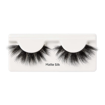 KISS Lash Couture Matte Black Faux Mink False Eyelashes - 14mm 3D Volume, Soft Matte Finish - Style 'Matte Silk' - 1 Pair