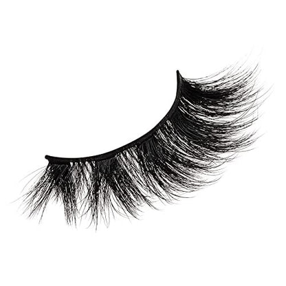 KISS Lash Couture Matte Black Faux Mink False Eyelashes - 14mm 3D Volume, Soft Matte Finish - Style 'Matte Silk' - 1 Pair