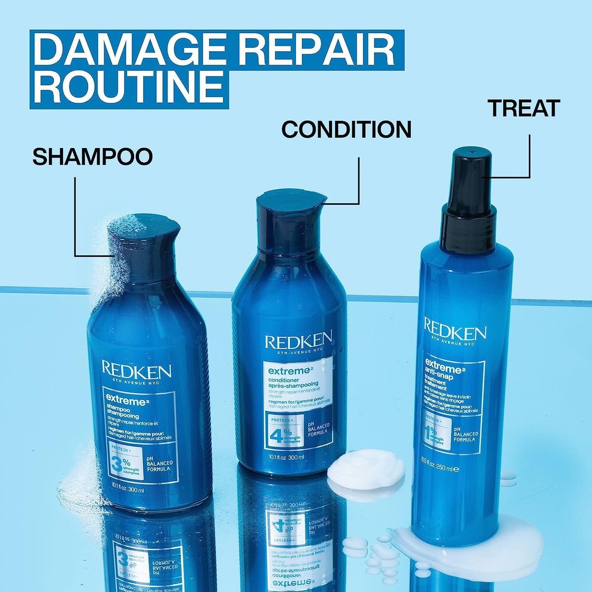 Redken Extreme Anti-Snap Anti-Breakage Leave-In Treatment for Distressed Hair, 8.5 oz - görsel 7