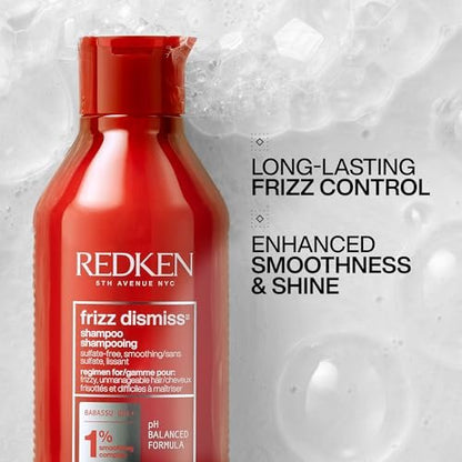 Redken Frizz Dismiss Shampoo - Sulfate Free Anti-Frizz Shampoo for Smooth, Shiny Hair with Humidity Protection