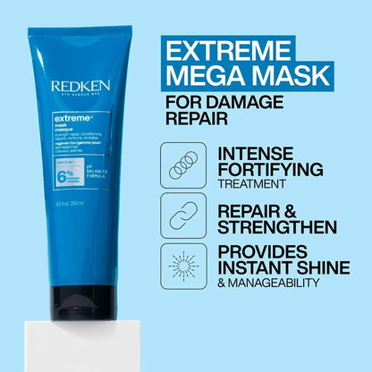 Redken Extreme Hair Mask for Damaged, Brittle Hair - Fortifies & Strengthens, 8.5 fl oz Avelisse