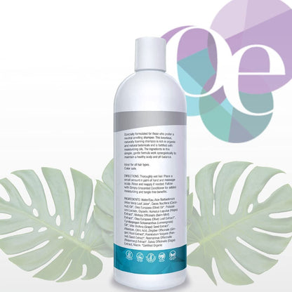 Organic Excellence All Natural Chemical-Free Shampoo | Non-Toxic, Sulfate-Free, Paraben-Free, Fragrance-Free for Men, Women, and Kids - Color-Safe 16 fl oz Avelisse
