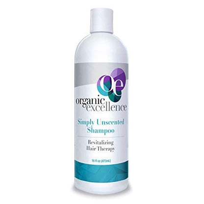 Organic Excellence All Natural Chemical-Free Shampoo | Non-Toxic, Sulfate-Free, Paraben-Free, Fragrance-Free for Men, Women, and Kids - Color-Safe 16 fl oz Avelisse