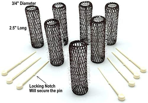 ALAZCO 14-Piece Vintage Style Medium Hair Rollers with Bristles & Flexible Locking Pins - Black Avelisse