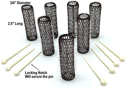 ALAZCO 14-Piece Vintage Style Medium Hair Rollers with Bristles & Flexible Locking Pins - Black Avelisse