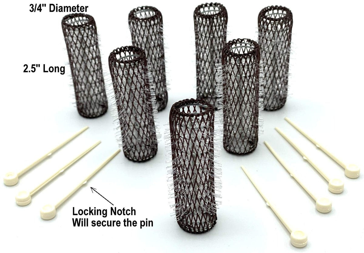 ALAZCO 14-Piece Vintage Style Medium Hair Rollers with Bristles & Flexible Locking Pins - Black Avelisse
