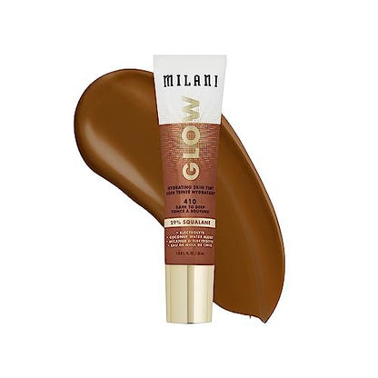 Milani Glow Hydrating Skin Tint - 410 Dark to Deep - Lightweight Foundation for Radiant Skin Avelisse