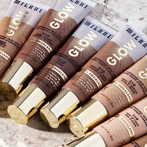Milani Glow Hydrating Skin Tint - 410 Dark to Deep - Lightweight Foundation for Radiant Skin Avelisse