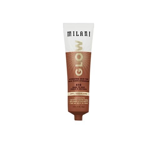 Milani Glow Hydrating Skin Tint - 410 Dark to Deep - Lightweight Foundation for Radiant Skin Avelisse