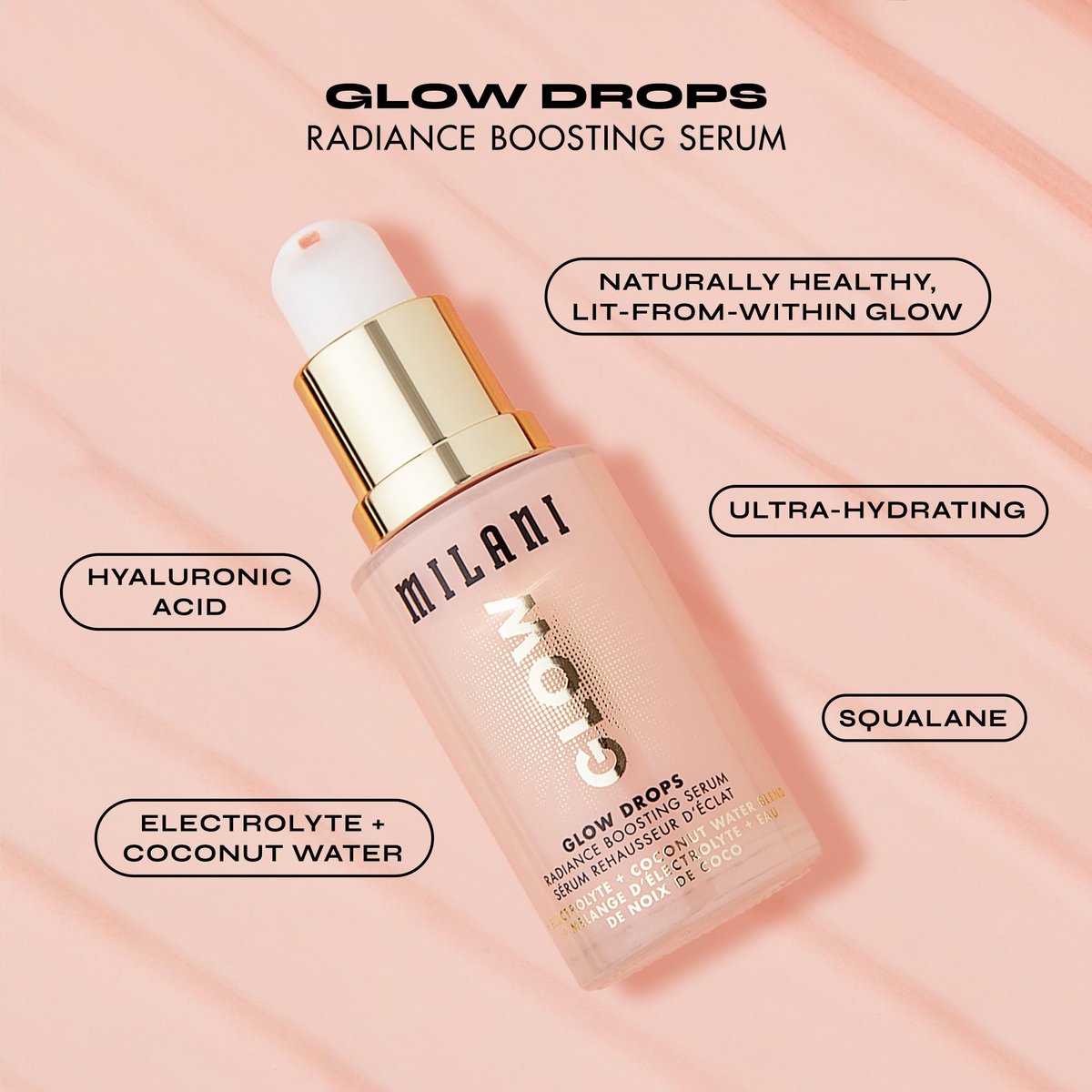 Milani Glow Drops Radiance Boosting Serum - 1 Fl Oz - Illuminating Face Serum for Glowing Skin Avelisse