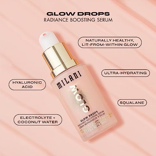 Milani Glow Drops Radiance Boosting Serum - 1 Fl Oz - Illuminating Face Serum for Glowing Skin Avelisse