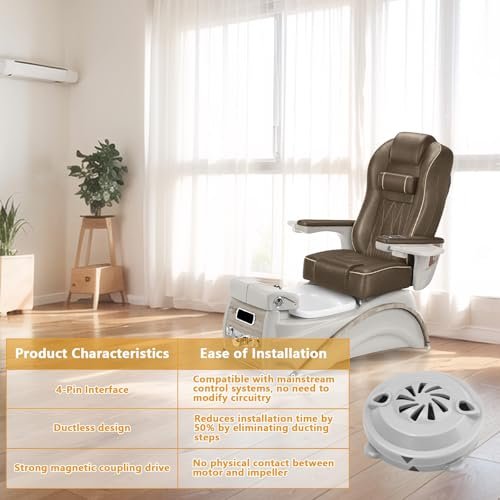 Universal Pipeless Magnetic Jet Head Motor for Pedicure Spa Chair - Replacement Part for LURACO Magnetic Jet with Propeller and Cap Avelisse