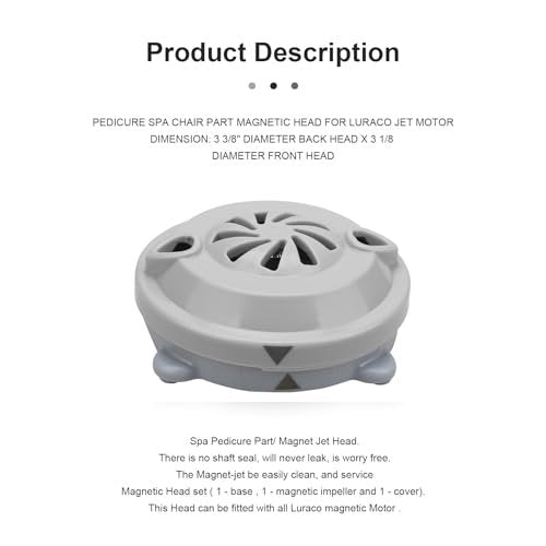 Universal Pipeless Magnetic Jet Head Motor for Pedicure Spa Chair - Replacement Part for LURACO Magnetic Jet with Propeller and Cap Avelisse