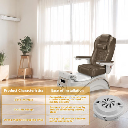 Universal Pipeless Magnetic Jet Head Motor for Pedicure Spa Chair - Replacement Part for LURACO Magnetic Jet with Propeller and Cap Avelisse