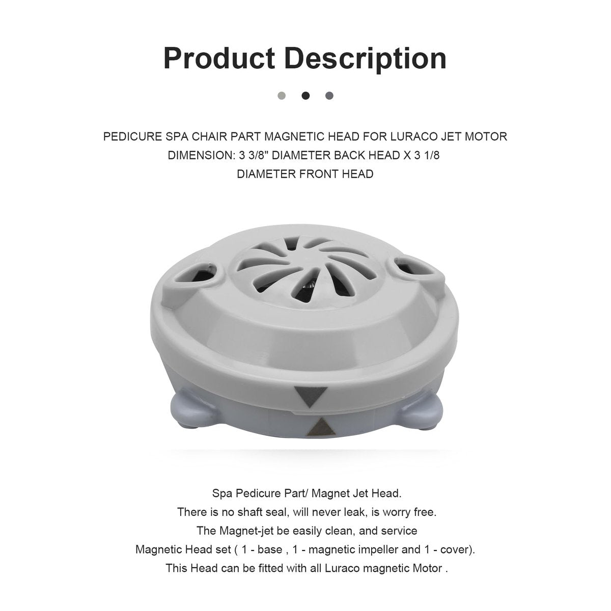 Universal Pipeless Magnetic Jet Head Motor for Pedicure Spa Chair - Replacement Part for LURACO Magnetic Jet with Propeller and Cap Avelisse
