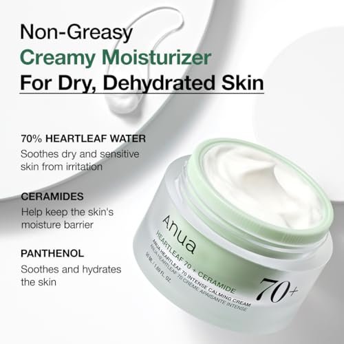 ANUA Soothing Cream with 70% Heartleaf – Hydrating Face Moisturizer for Sensitive Skin Avelisse