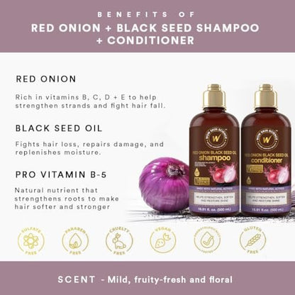 WOW Skin Science Moroccan Argan Oil Shampoo & Conditioner Duo - 33.8 Fl Oz Total, Sulfate-Free, Paraben-Free, Nourishing Hair Care Set