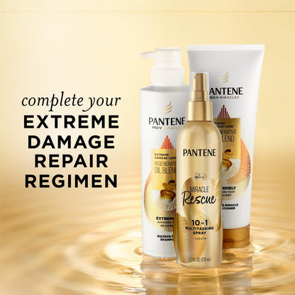 Pantene Miracle Rescue 10in1 Multitasking Spray - Heat Protection, Detangles, Repairs Damaged, Dry Hair, Improves Shine, Leave-In Conditioning Treatment with Keratin and Pro-Vitamin B5, 5.7 oz Avelisse