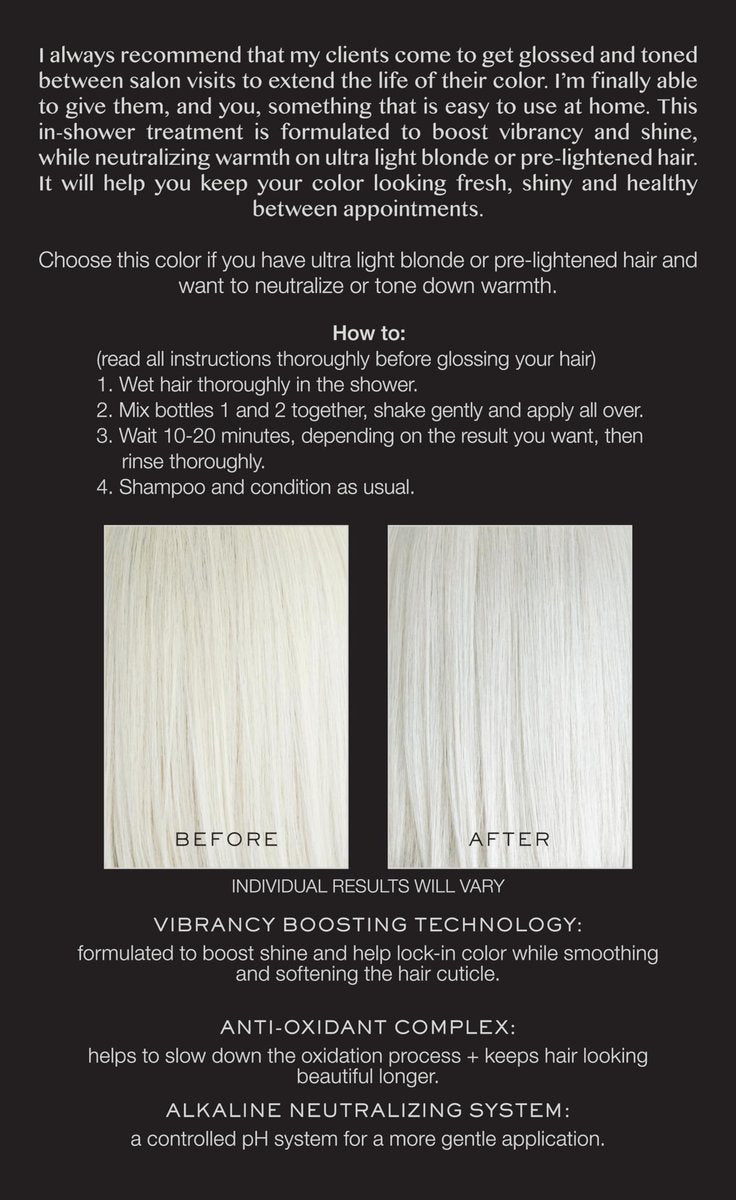 Kristin Ess The One Signature Hair Gloss - Platinum: Icy Translucent Ash | 4 Fl Oz Avelisse