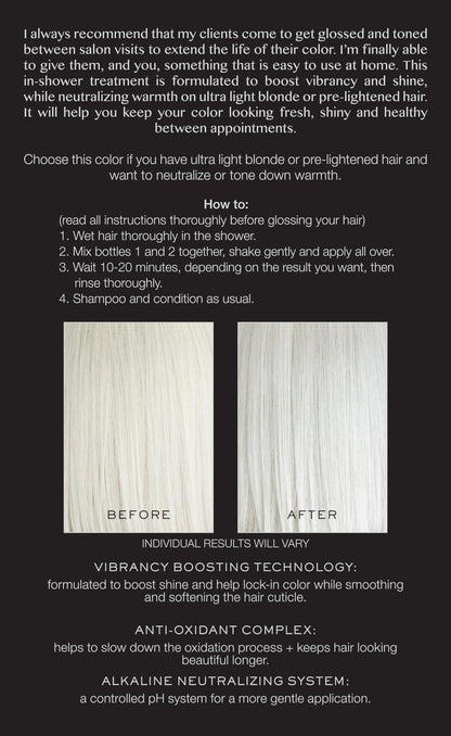 Kristin Ess The One Signature Hair Gloss - Platinum: Icy Translucent Ash | 4 Fl Oz Avelisse