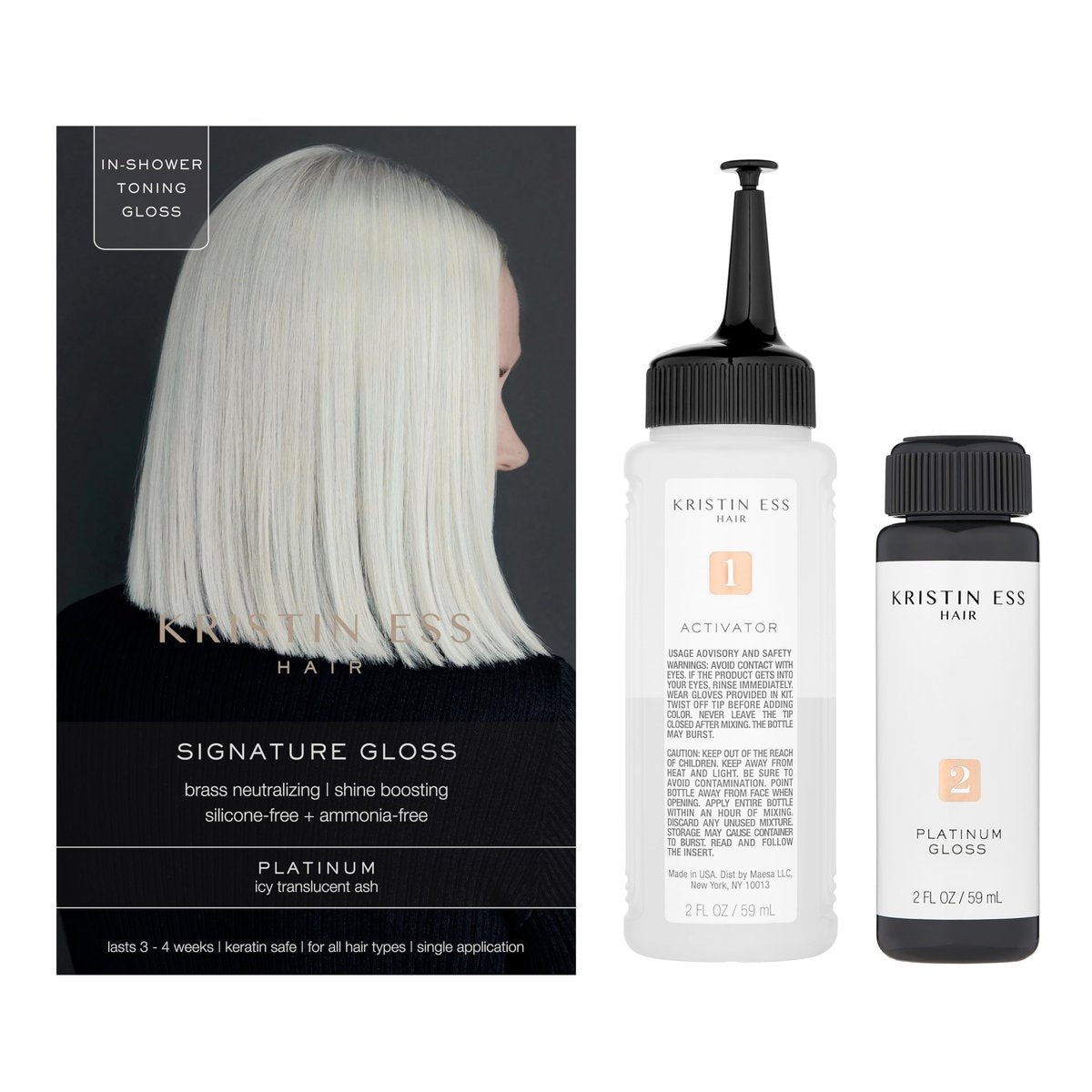 Kristin Ess The One Signature Hair Gloss - Platinum: Icy Translucent Ash | 4 Fl Oz Avelisse